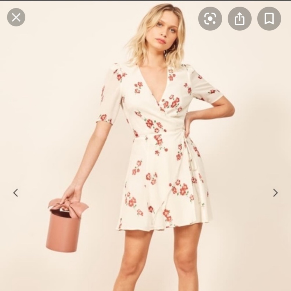 Reformation Lucky Floral Wrap Dress